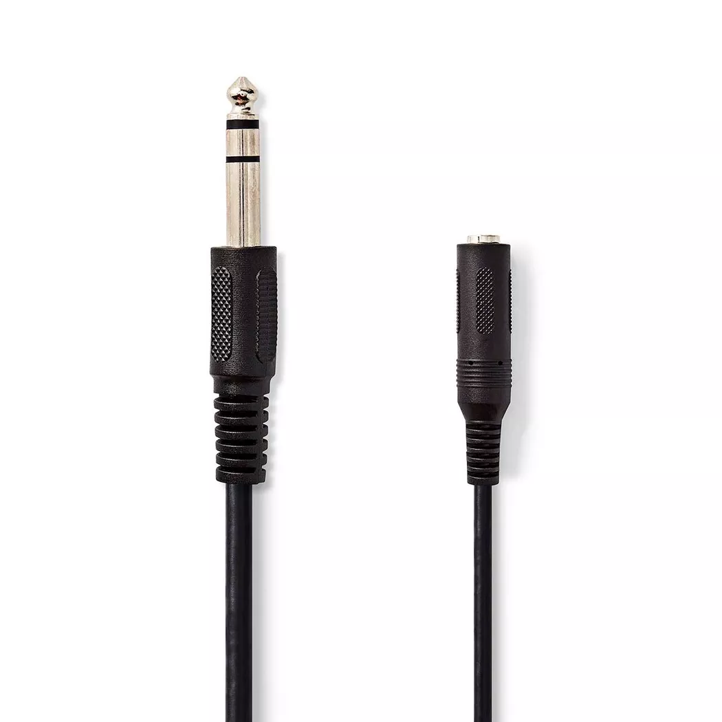 Nedis – Stereo-Soundkabel | 6,35 mm Hane Hona Nickelblechrad 5,00 m Rund Etikett, One Size
