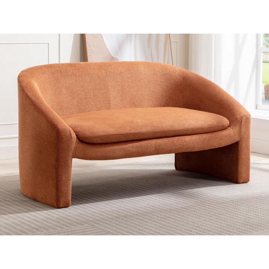 Vente-unique Divano 2 posti e poltrona in Tessuto Terracotta - OSSANA  