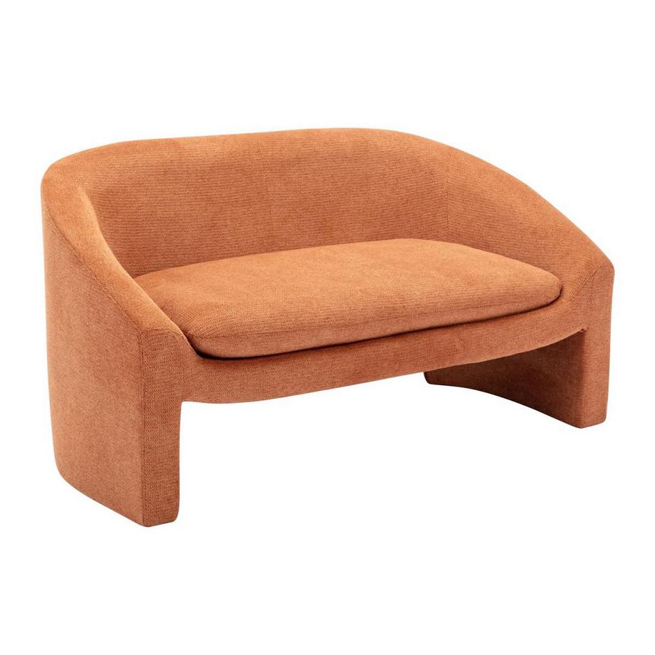 Vente-unique Divano 2 posti e poltrona in Tessuto Terracotta - OSSANA  