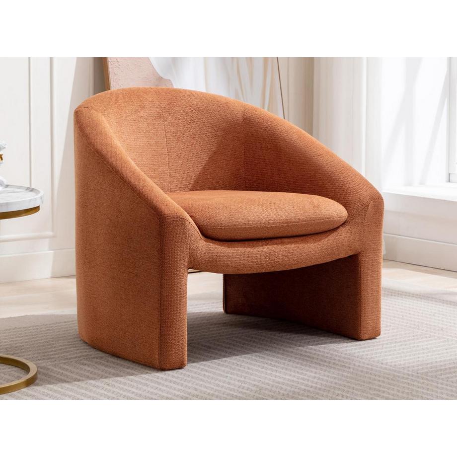 Vente-unique Divano 2 posti e poltrona in Tessuto Terracotta - OSSANA  