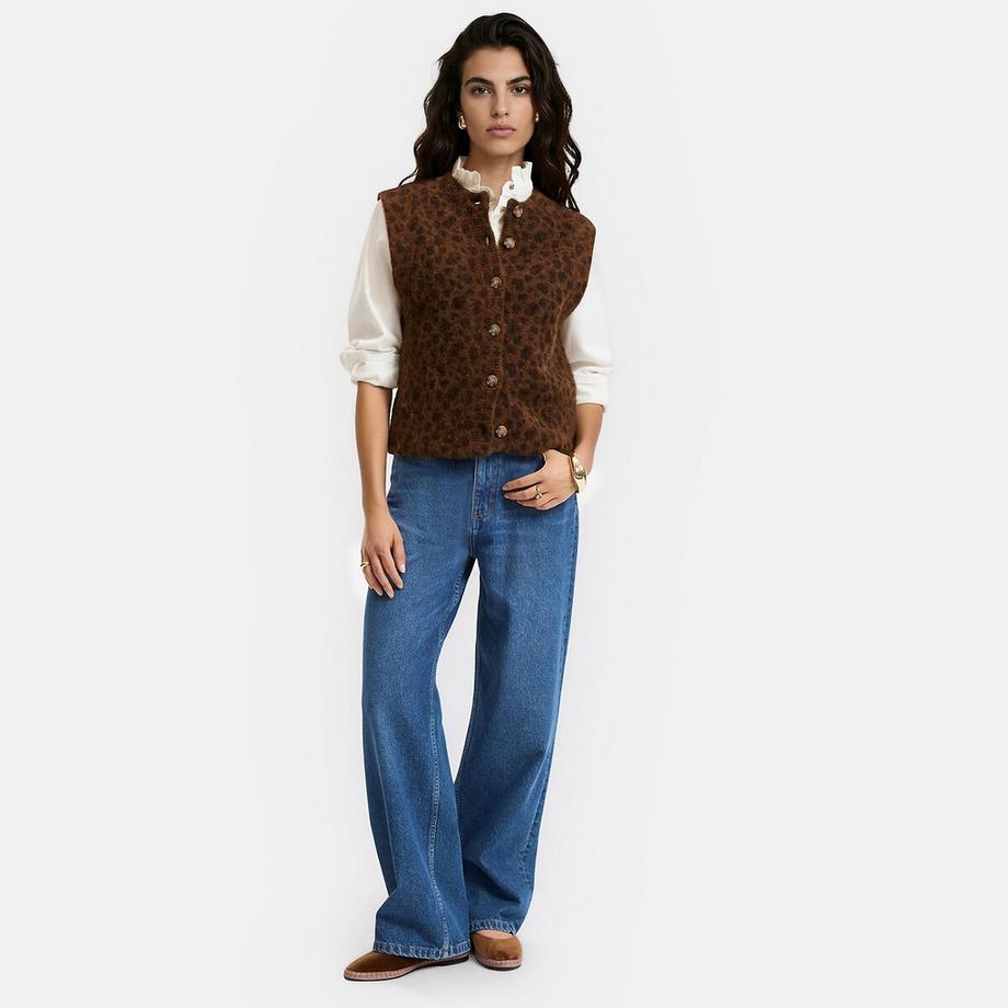 La Redoute Collections Gilet sans manches imprimé léopard  