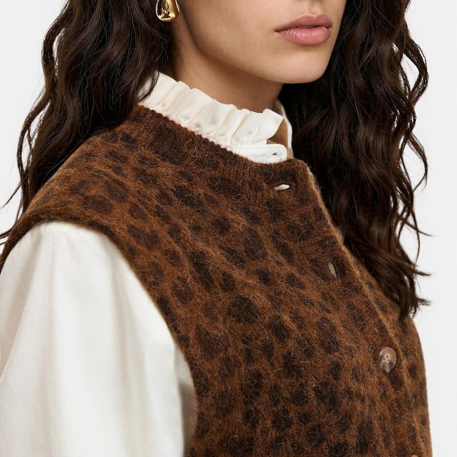 La Redoute Collections Gilet sans manches imprimé léopard  