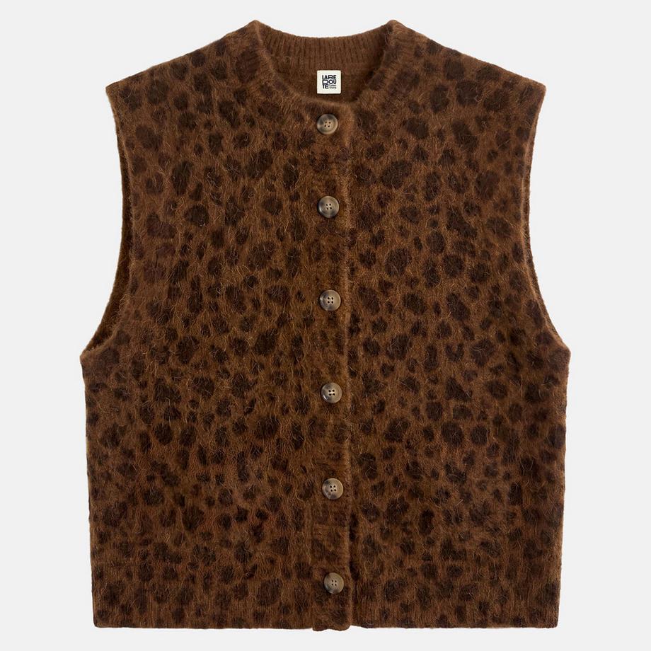 La Redoute Collections Gilet sans manches imprimé léopard  
