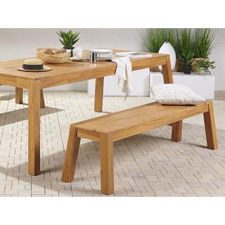 Beliani Tables avec chaises et banc en Acacia Traditionnel LIVORNO  