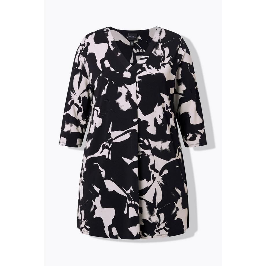 Ulla Popken Slinkyshirt A-Linie V-Ausschnitt 3/4-Arm  