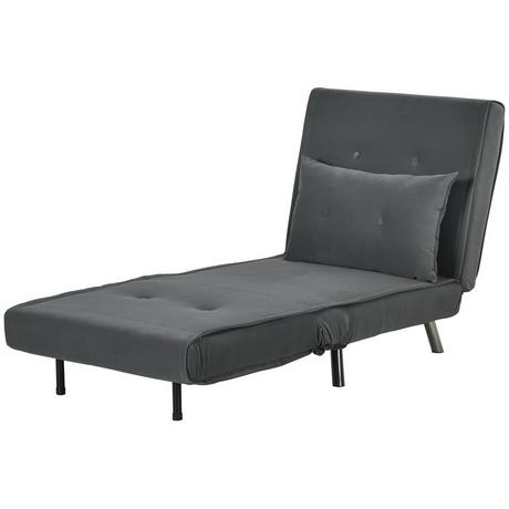 Northio – Chaise De Couchage Pliante, Fonction Lit, Canapé Simple, Coussin, Lit D'Appoint, Canapé Rembourré En Velours, Gris Foncé, 77X88X83Cm  