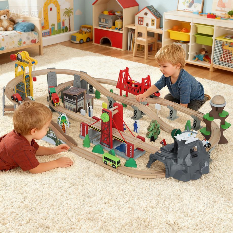 AIYAPLAY  Holzeisenbahn Set 