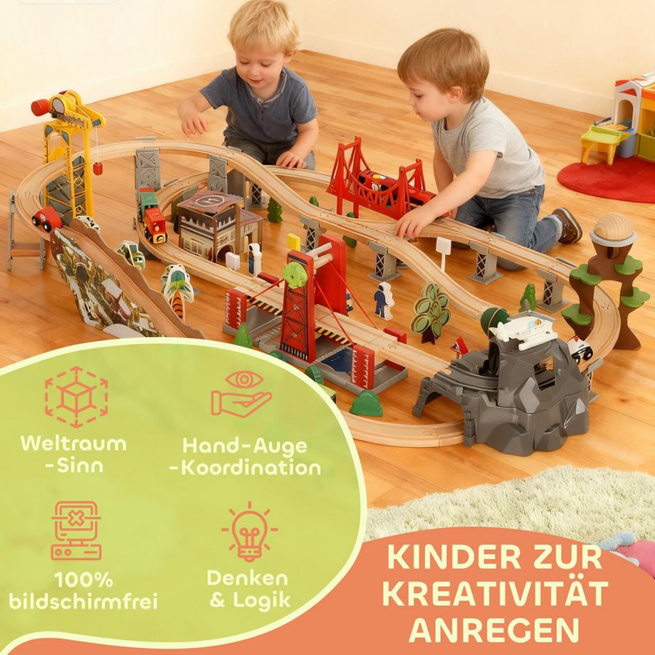 AIYAPLAY  Holzeisenbahn Set 