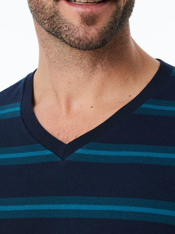 Schiesser Set Pigiama Rigato Maniche Lunghe Scollo a V  