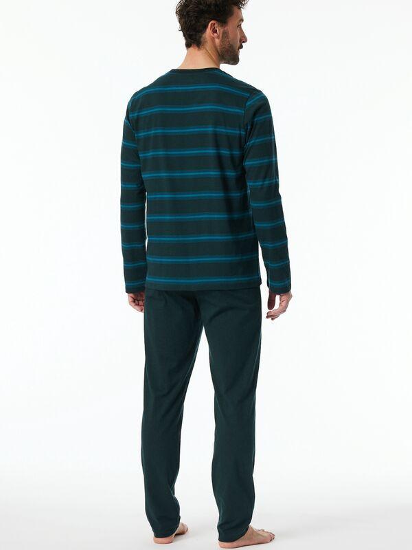 Schiesser Set Pigiama Rigato Maniche Lunghe Scollo a V  
