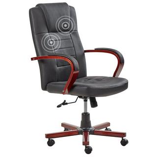 Beliani Fauteuil massant en Cuir Traditionnel DIAMOND  