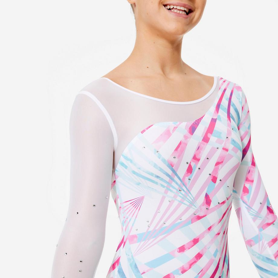 DOMYOS  Turnanzug Langarm mit Strass Polyester 