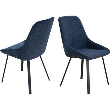 Chaise de salle à manger Frustix bleu foncé (lot de 2)