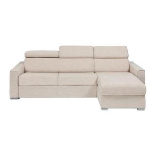 Vente-unique Ecksofa mit Matratze - Ecke wechselbar - Stoff - Beige - Liegefläche 140 cm - Matratze 14 cm - VIZIR  