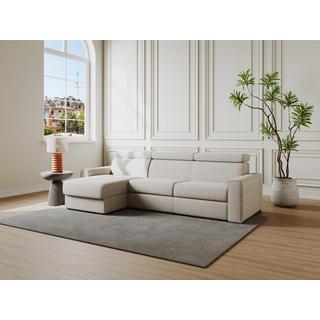 Vente-unique Ecksofa mit Matratze - Ecke wechselbar - Stoff - Beige - Liegefläche 140 cm - Matratze 14 cm - VIZIR  