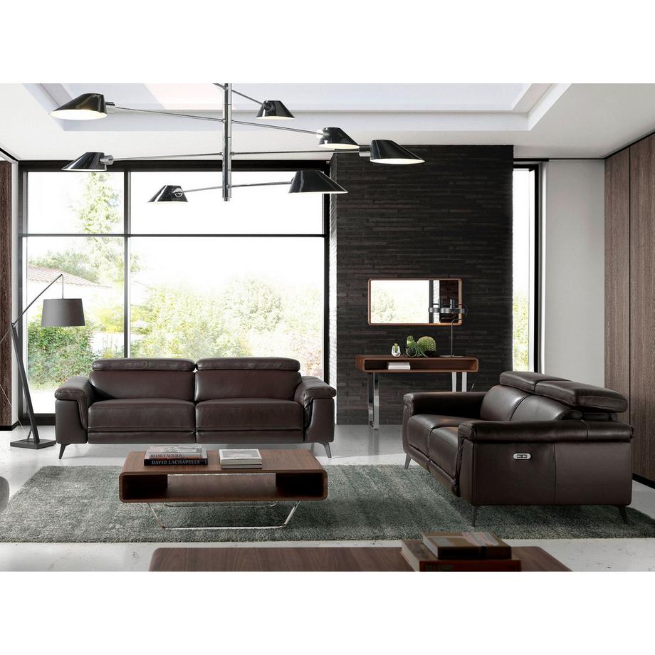 ANGEL CERDA Canapé relax 2 places en cuir marron chocolat  