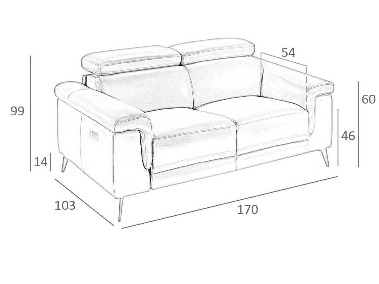 ANGEL CERDA 2-Sitzer-Sofa aus em Leder  