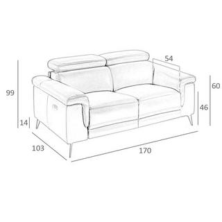 ANGEL CERDA 2-Sitzer-Sofa aus em Leder  