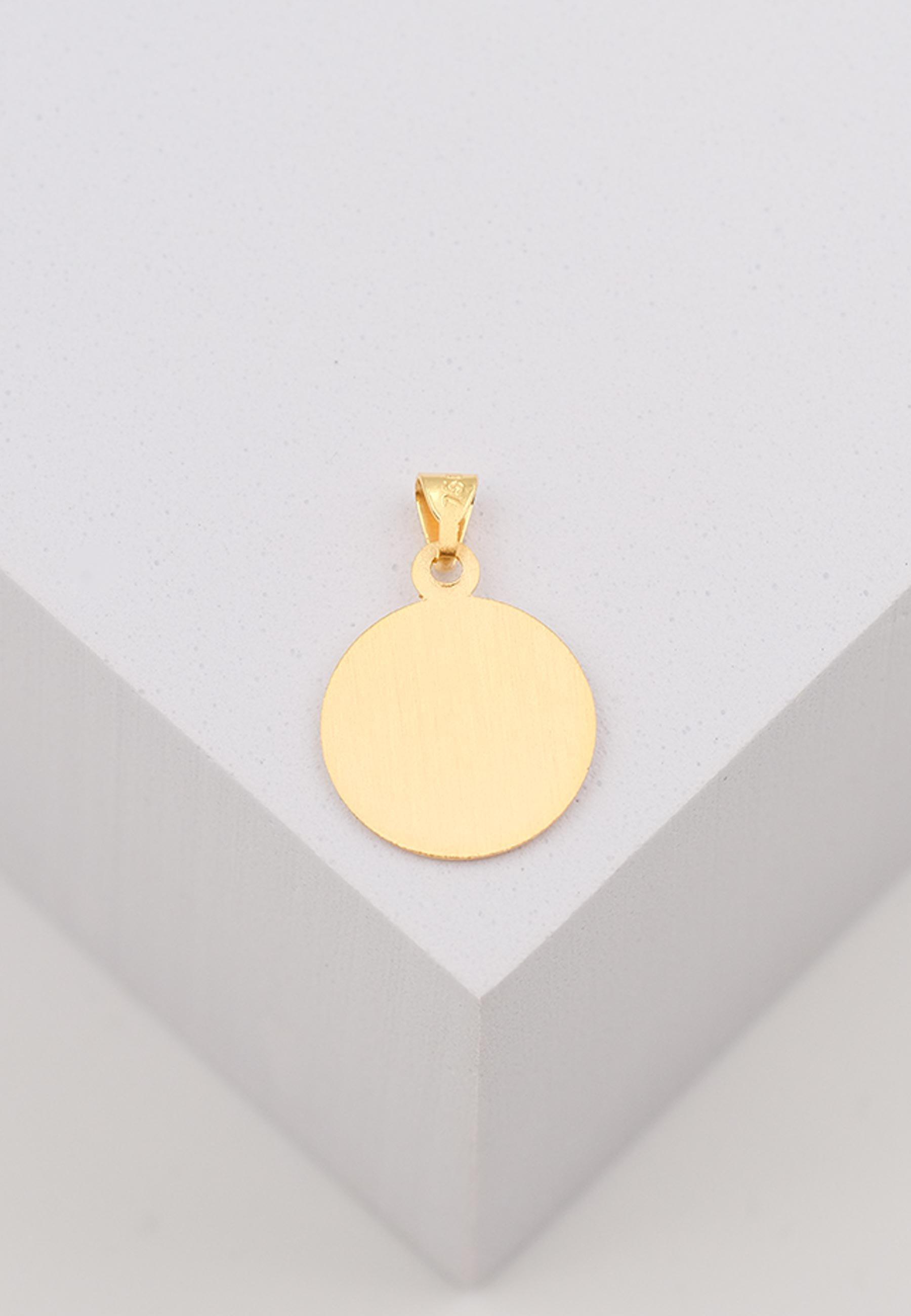 MUAU Schmuck  Anhänger Medaille Christophorus Gelbgold 750, 12mm 