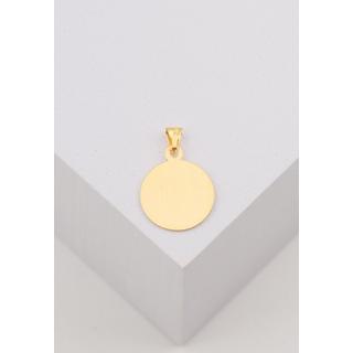 MUAU Schmuck  Anhänger Medaille Christophorus Gelbgold 750, 12mm 