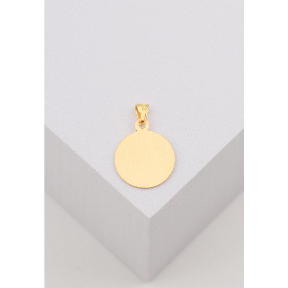 MUAU Schmuck  Anhänger Medaille Christophorus Gelbgold 750, 12mm 