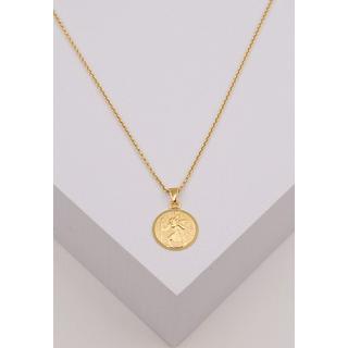 MUAU Schmuck  Anhänger Medaille Christophorus Gelbgold 750, 12mm 