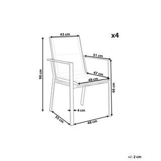 Beliani Lot de 4 chaises en Aluminium Moderne BUSSETO  