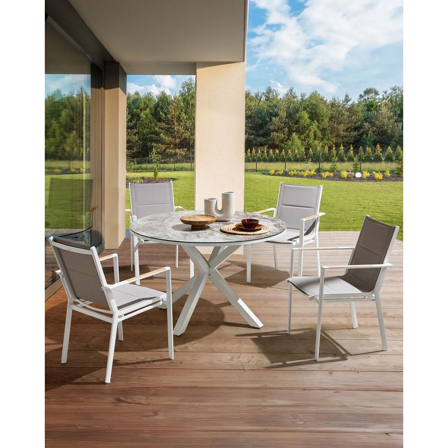 Beliani Gartenstuhl 4er Set aus Aluminium  BUSSETO  