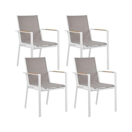 Beliani Lot de 4 chaises en Aluminium Moderne BUSSETO  