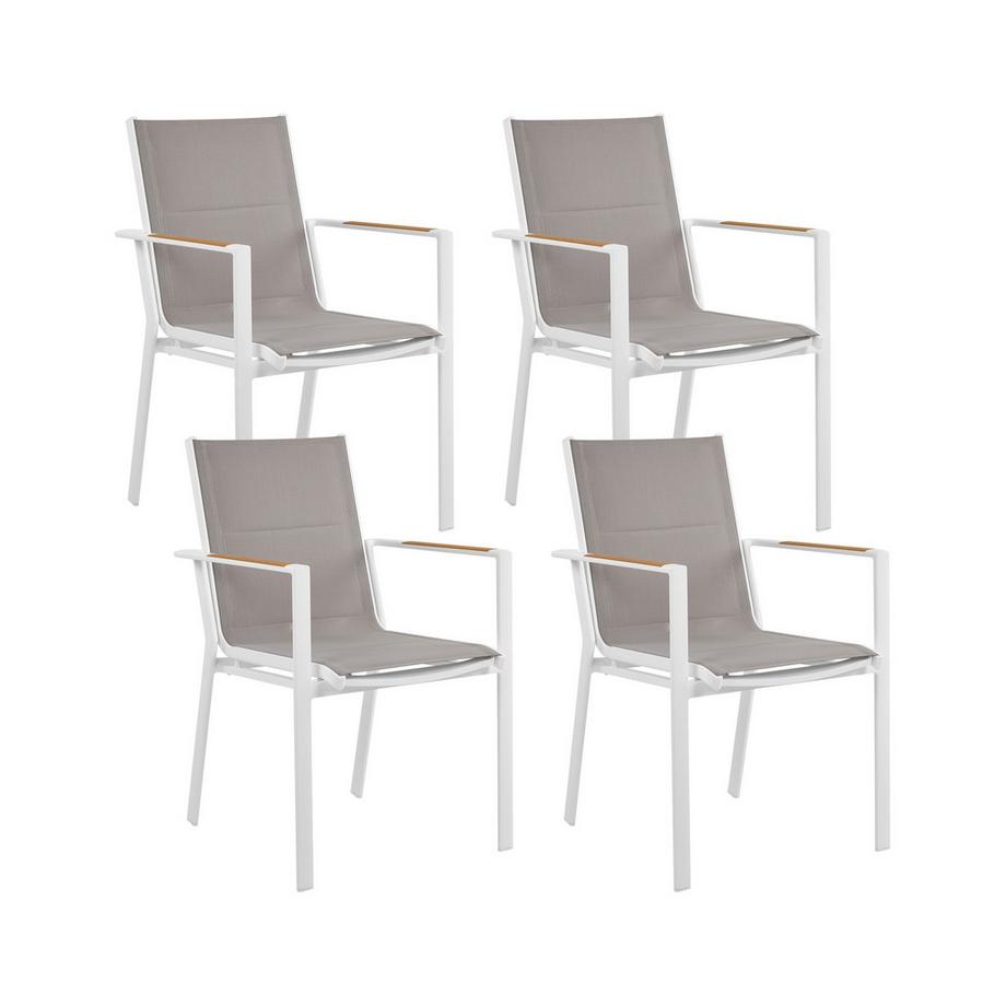 Gartenstuhl 4er Set aus Aluminium  BUSSETO