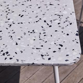 Tikamoon Table de jardin rectangulaire en terrazzo premium et métal white 4/6 pers. Elio  