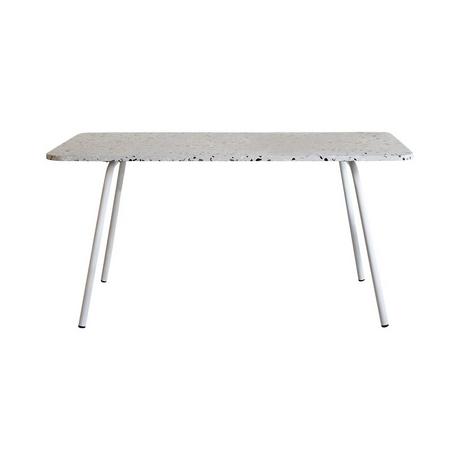 Tikamoon Table de jardin rectangulaire en terrazzo premium et métal white 4/6 pers. Elio  