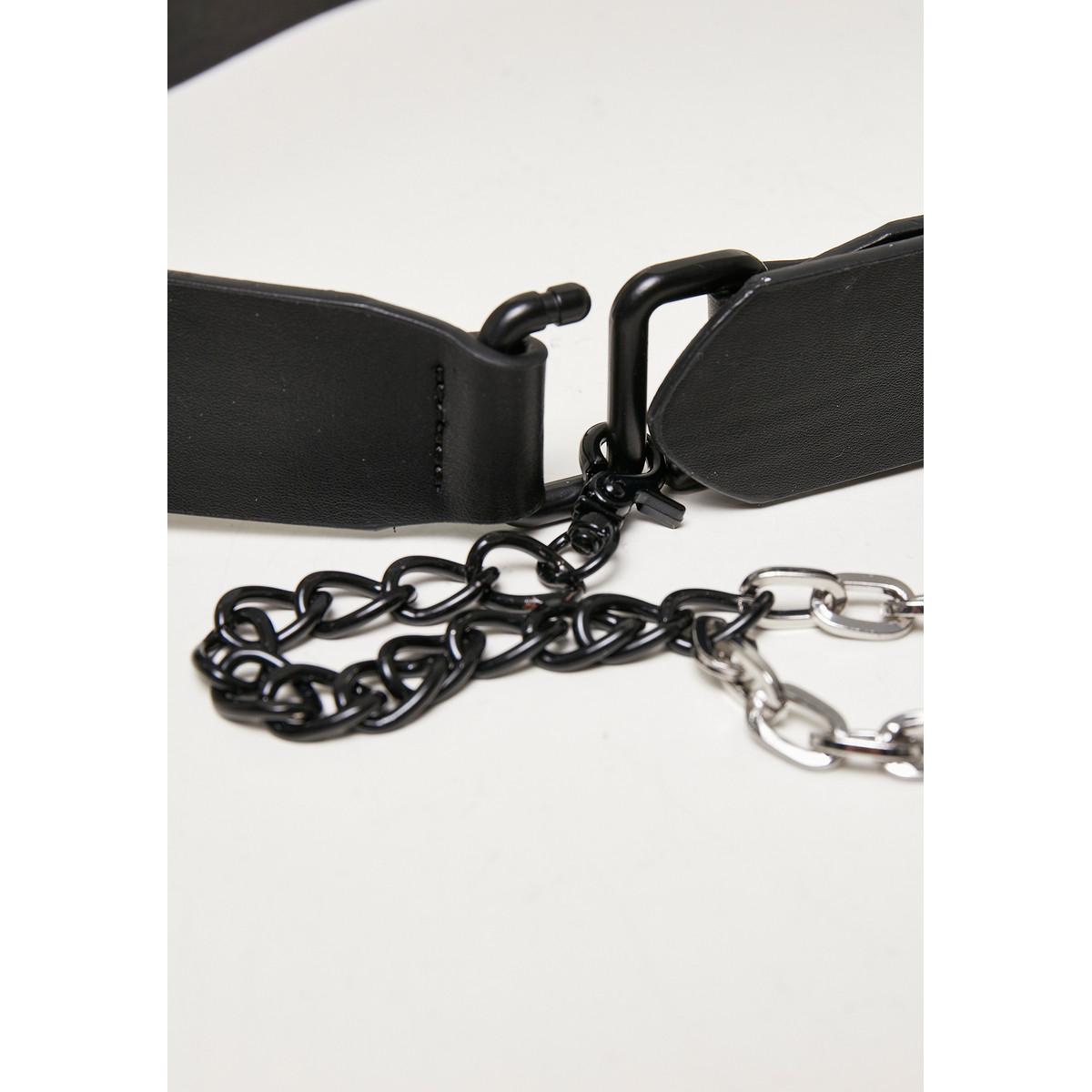 URBAN CLASSICS  gürtel imitation leather with metal chain 