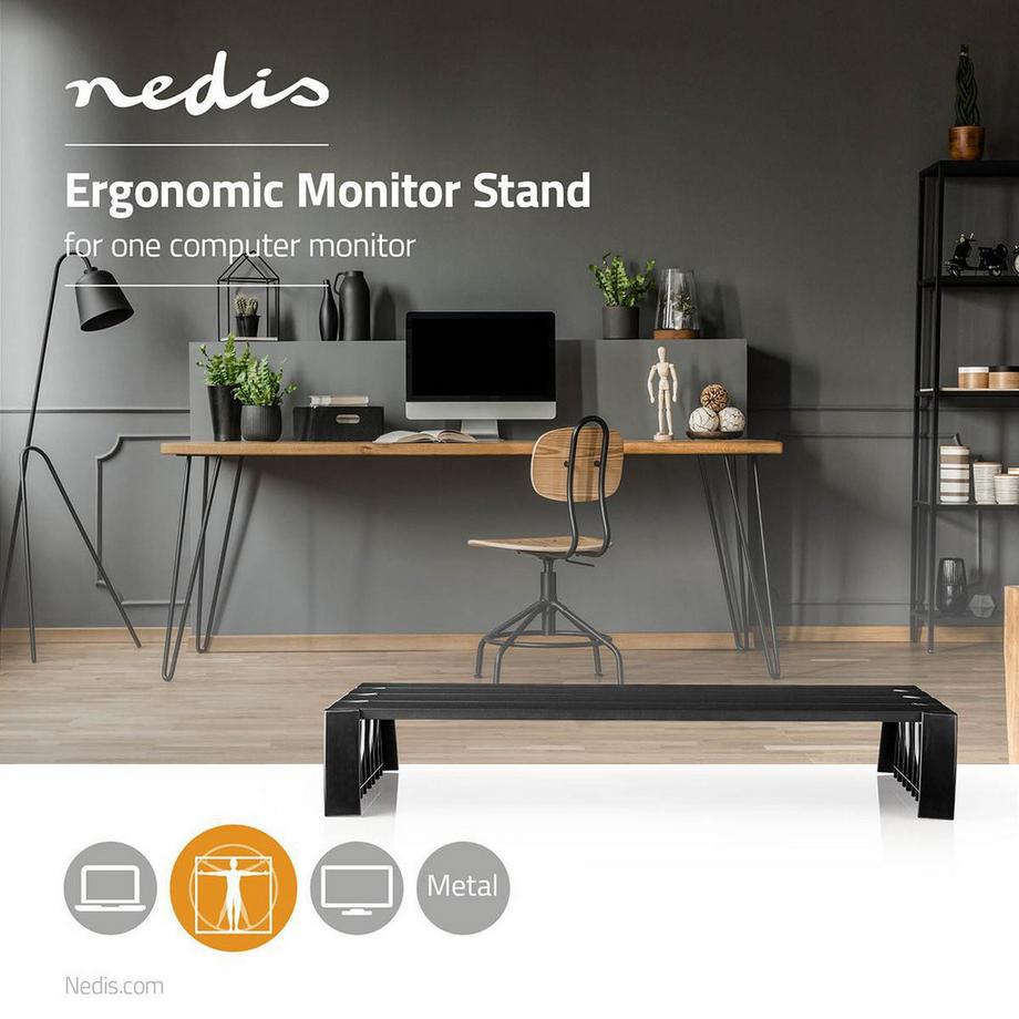 Nedis Monitorhalterung | Ergonomie: Ja | Maximale Tragfähigkeit: 16kg | Universal | Höhenverstellbar: Nein  