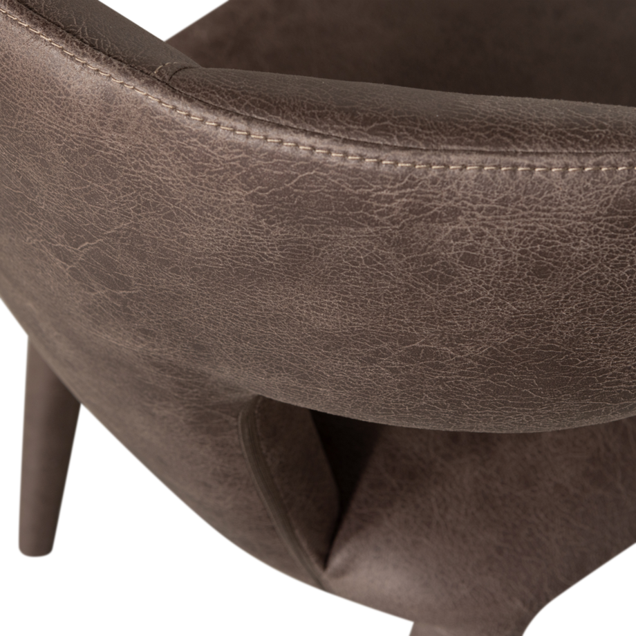 mutoni Chaise de salle à manger Permit aspect cuir gris-noir  