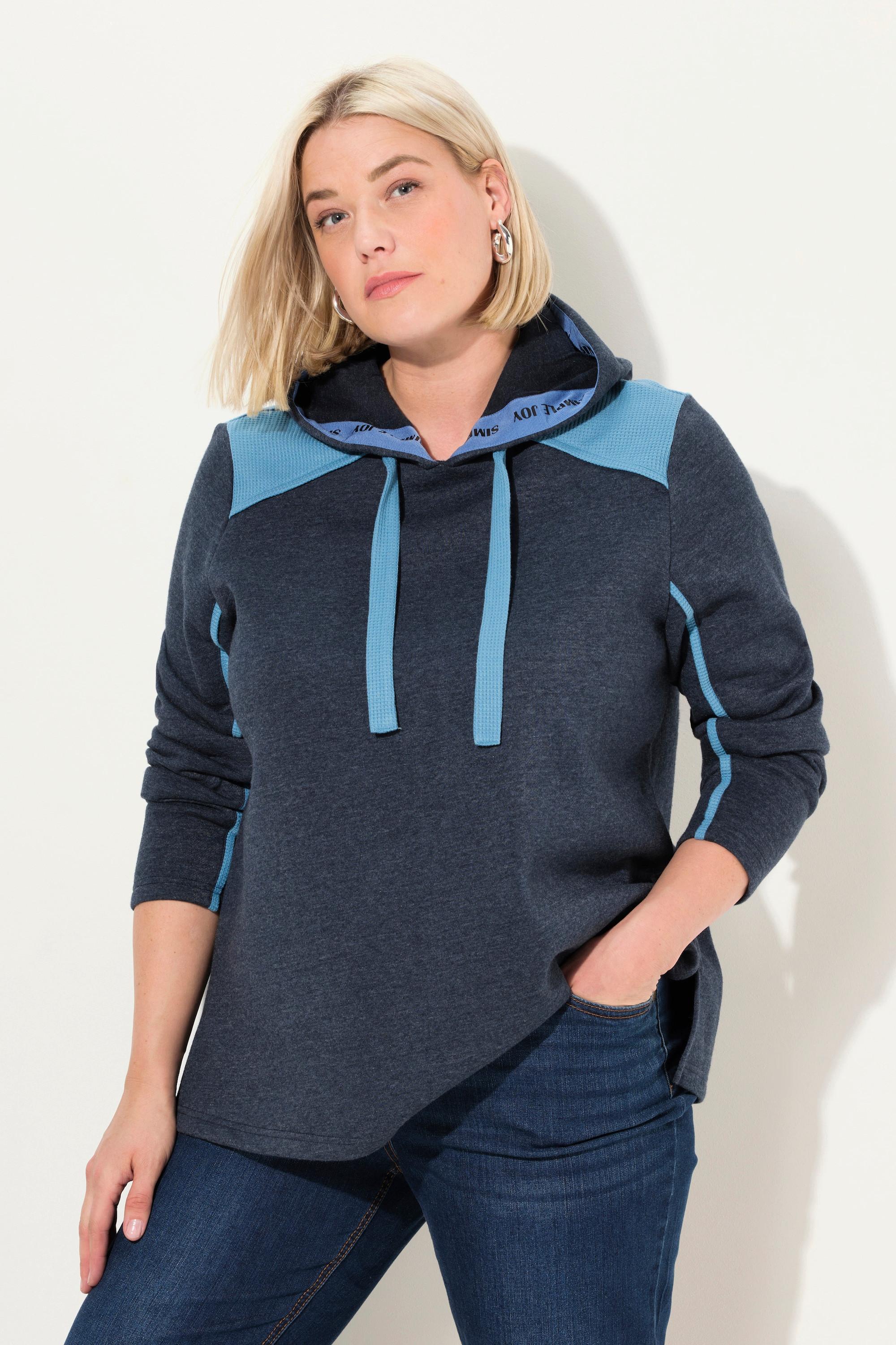 Ulla Popken Waffelpikee A-Linie Langarm Hoodie  