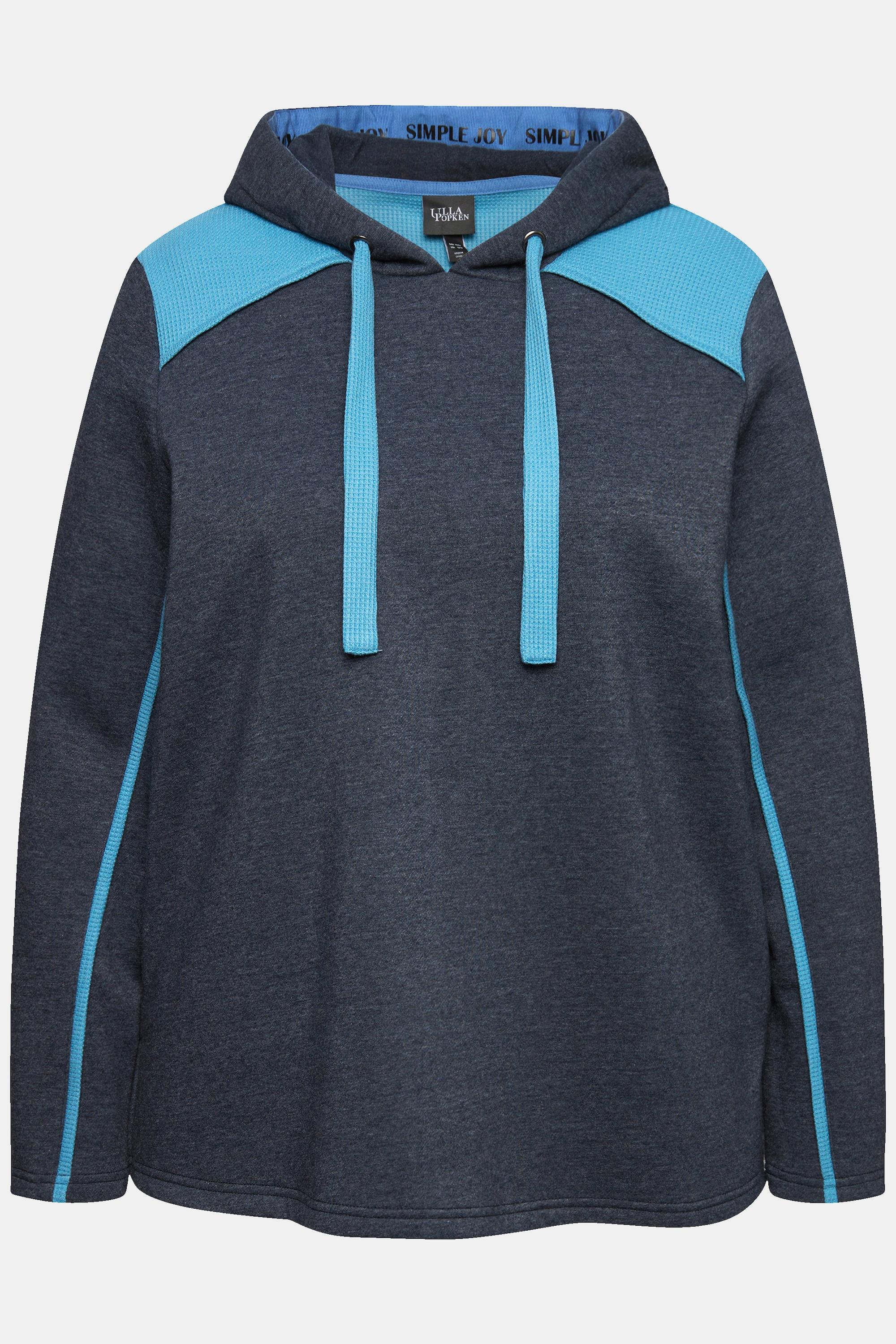 Ulla Popken Waffelpikee A-Linie Langarm Hoodie  