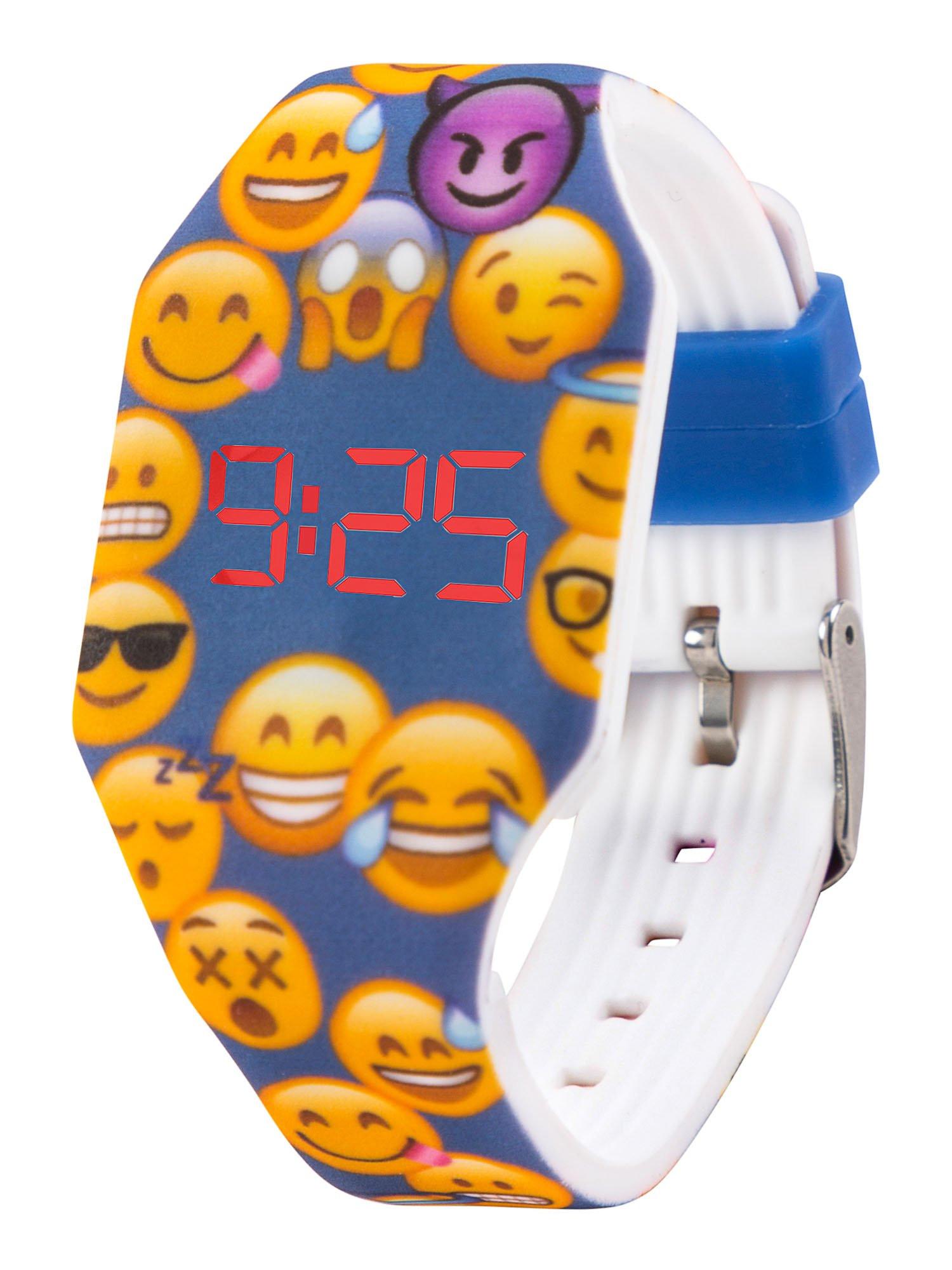 Kiddus  Digital LED Kinderuhr Smileys Blue 