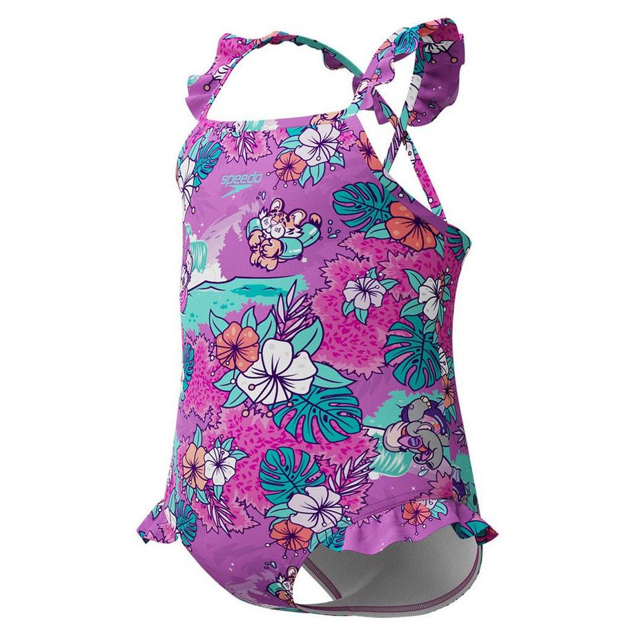 speedo  Lts Costume Da Bagno Intero Stampa Digitale Fronzolo Ragazze 