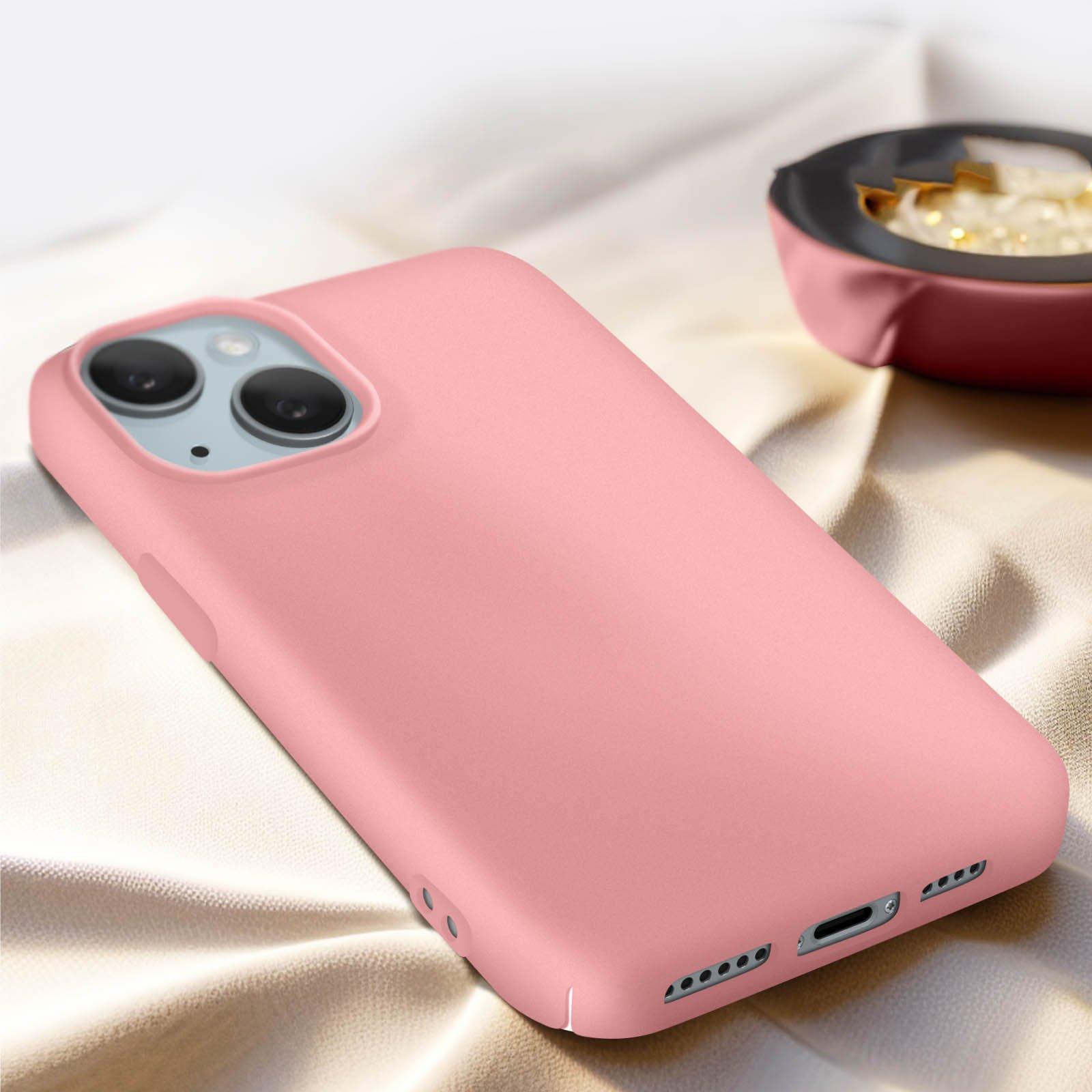 Avizar  Coque iPhone 15 Plus, Mat Doux Rose 