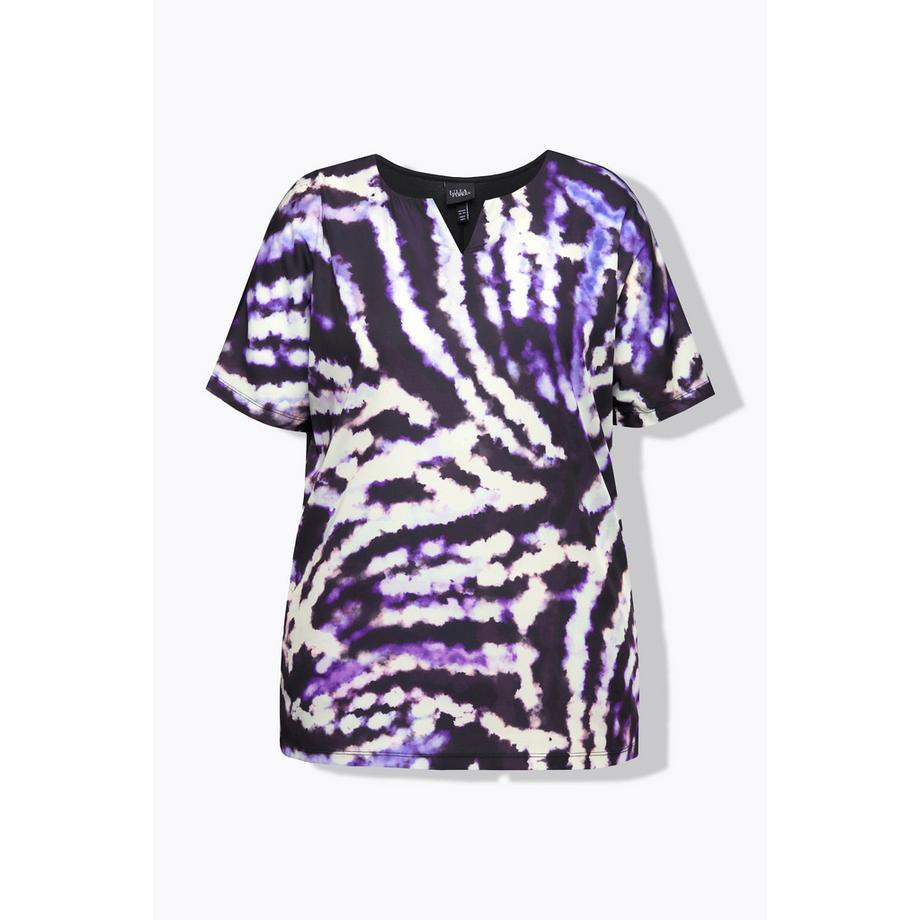 Ulla Popken Blusenshirt Batikmuster Tunika-Ausschnitt Halbarm  