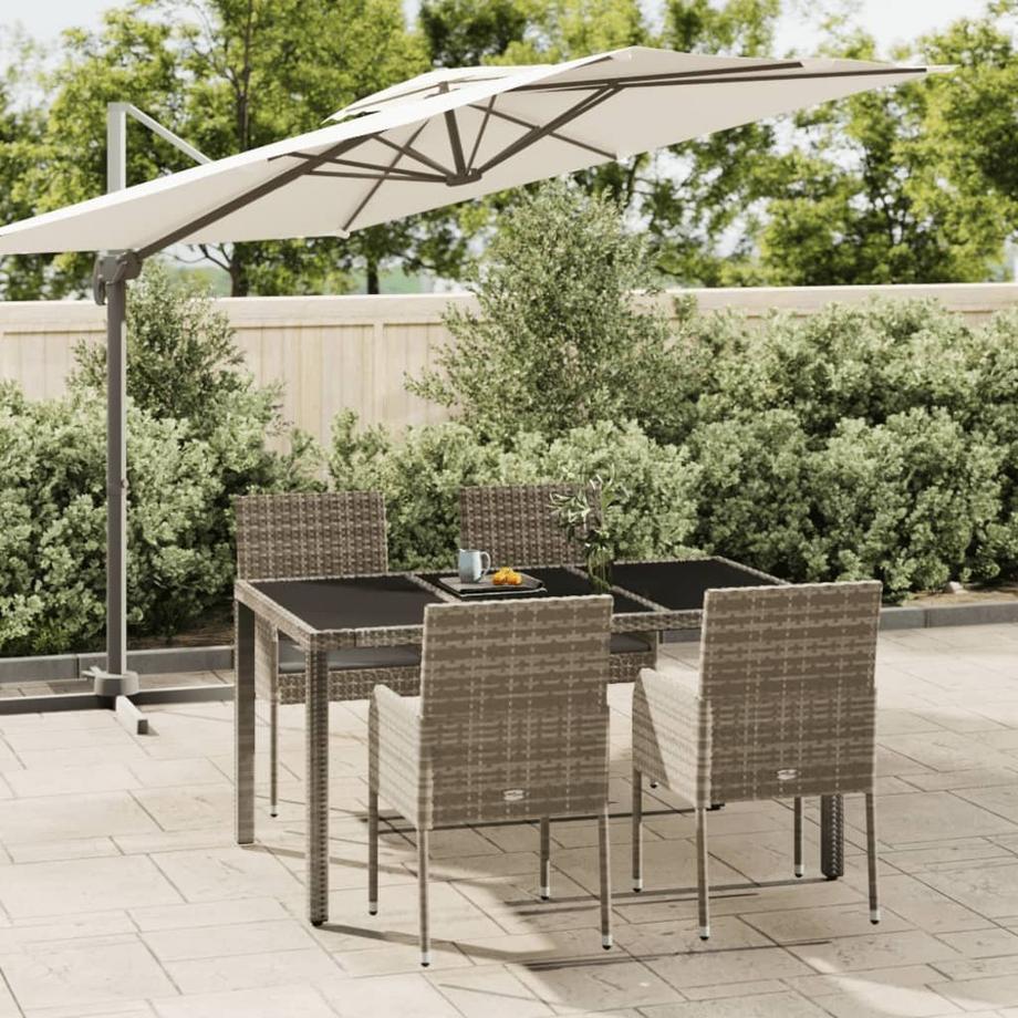 VidaXL Ensemble de salle à manger de jardin rotin synthétique  