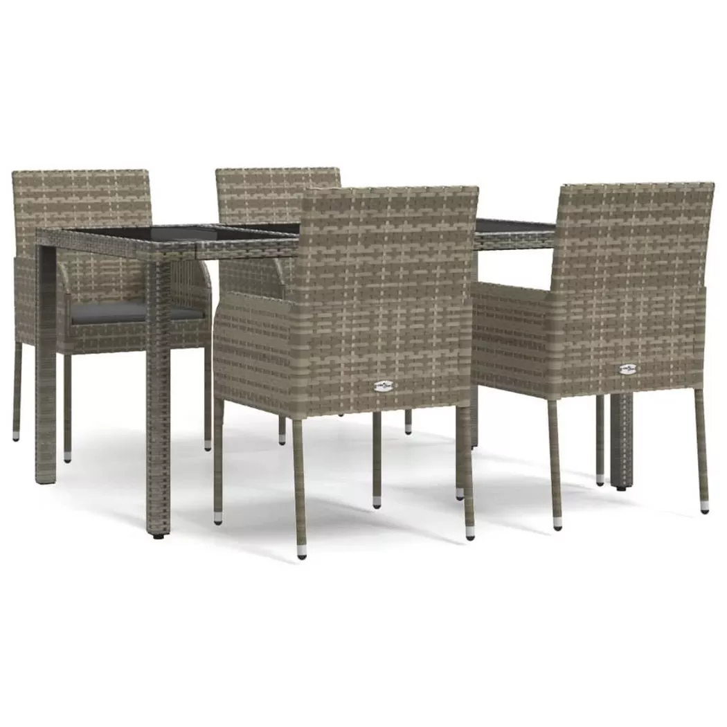 VidaXL - Garten essgruppe poly-rattan, One Size, Grau
