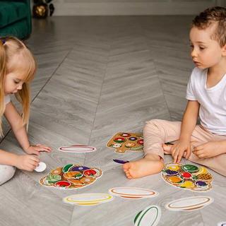 Activity-board  Jeu éducatif, cartes en plastique avec velcro - Fruits et légumes 