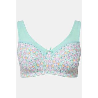 Ulla Popken  Soutien-gorge de maintien, imprimé fantaisie. Sans armatures. Bonnet C-D. 