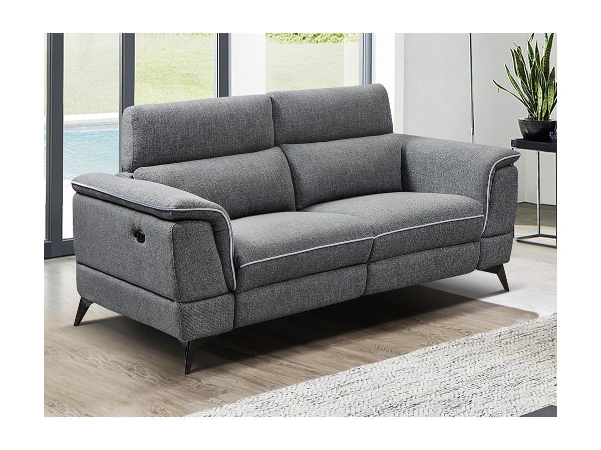 Vente-unique Relaxsofa elektrisch 2Sitzer Stoff MACARI  