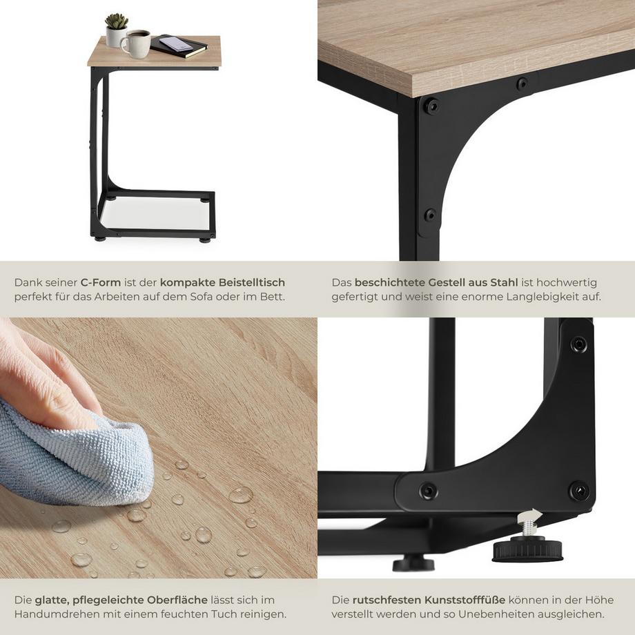 Tectake Table d'appoint ERIE style industriel  