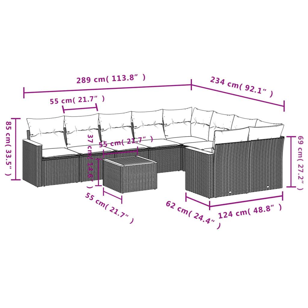 VidaXL Ensemble de canapés de jardin rotin synthétique  