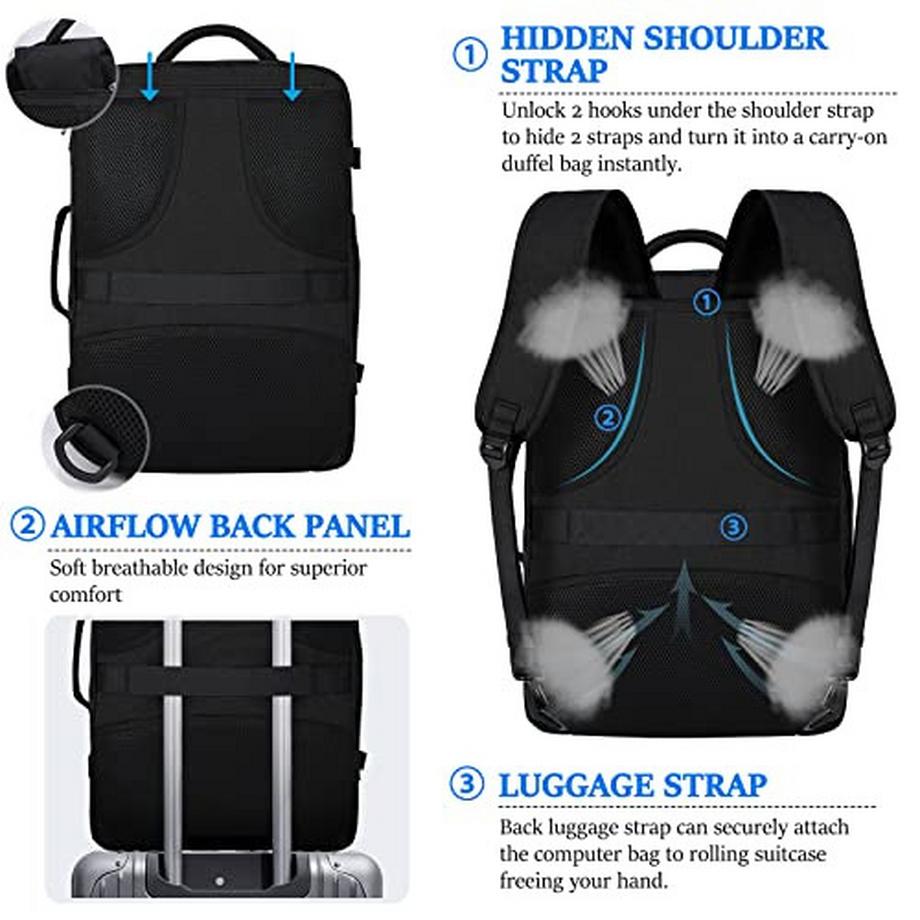 Only-bags.store Sac à Dos Ordinateur Portable Scolaire Grand Sac de Voyage Étanche avec Sac à Chaussures  