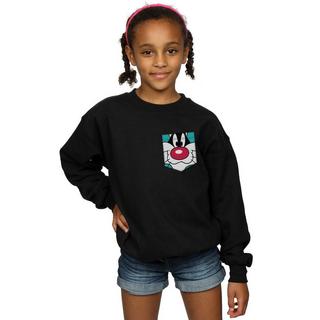 LOONEY TUNES  Sylvester Face Faux Pocket Sweatshirt 